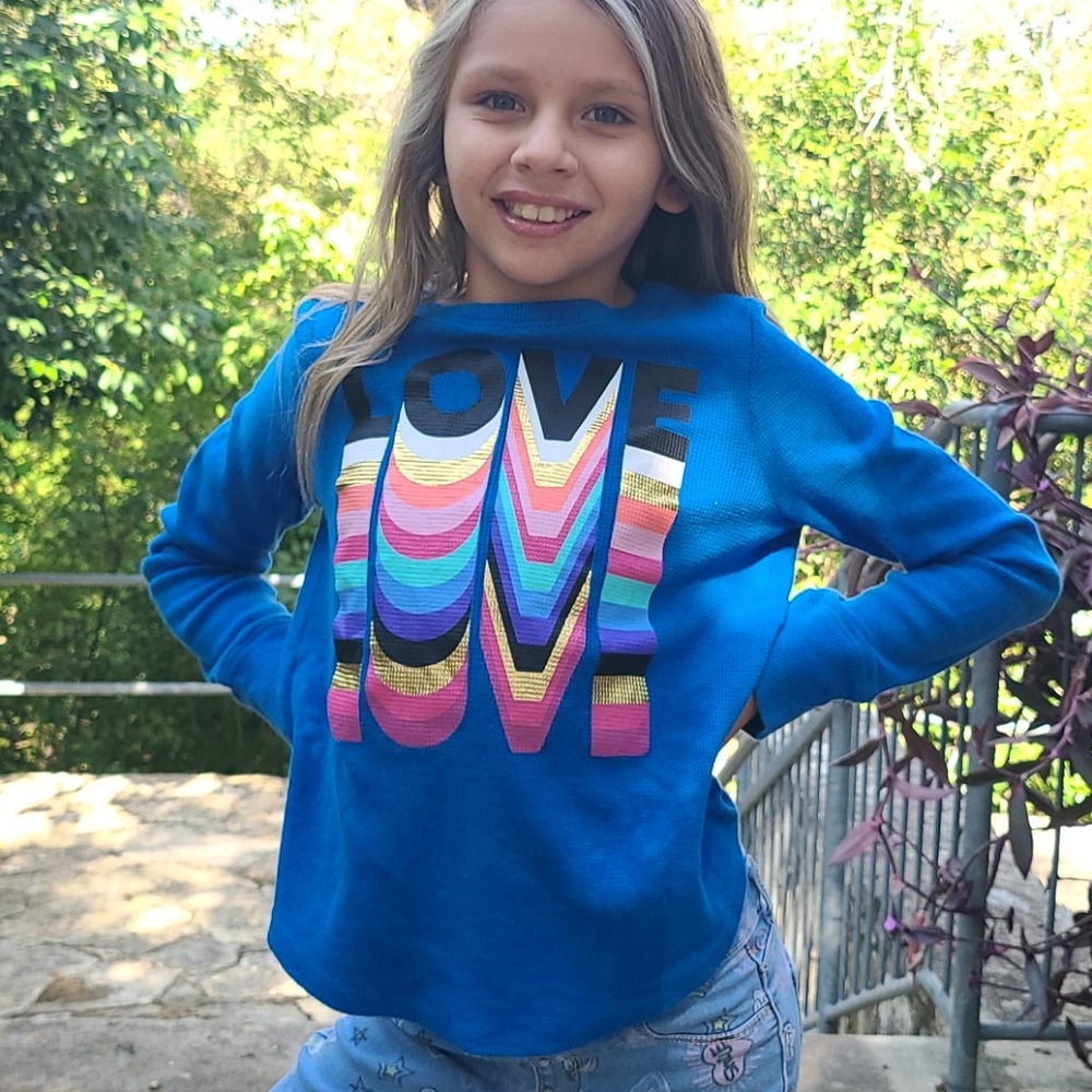 Mudd Blue Long Sleeve Love Long John Shirt